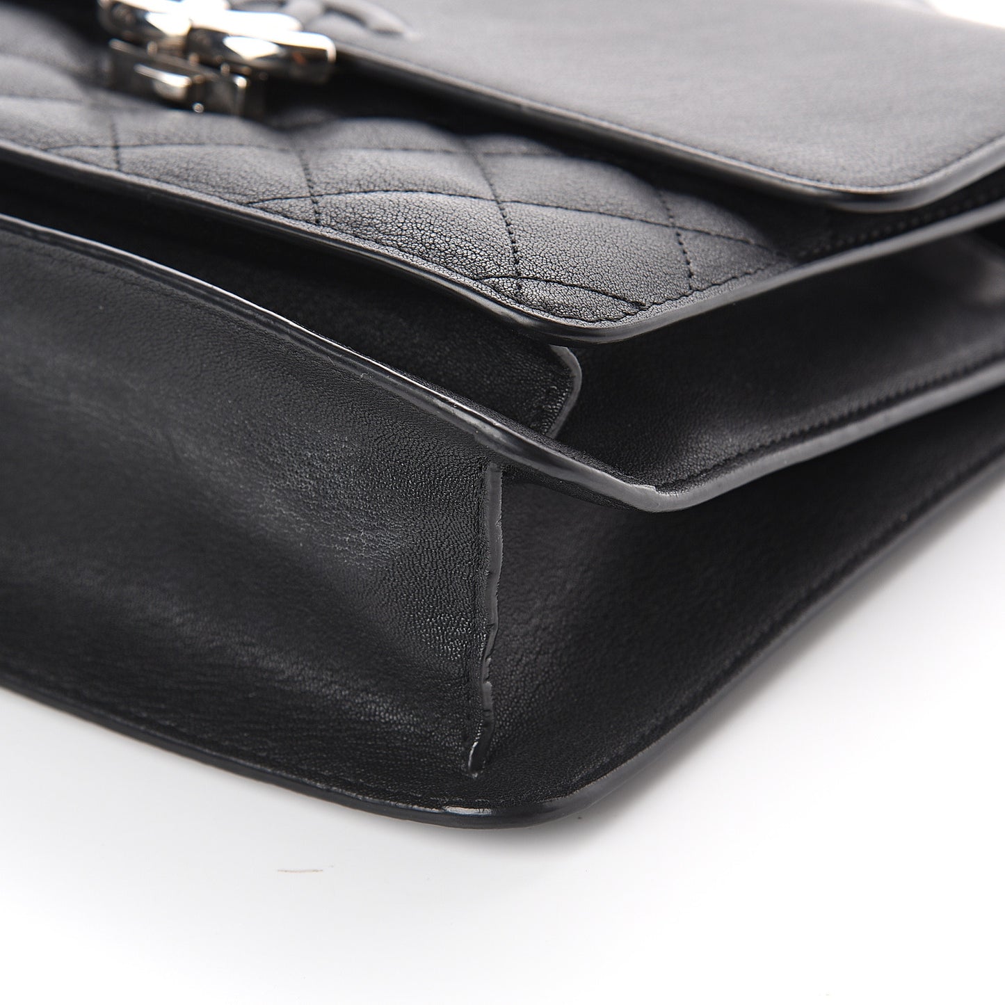Calfskin Quilted CC Box Flap Black