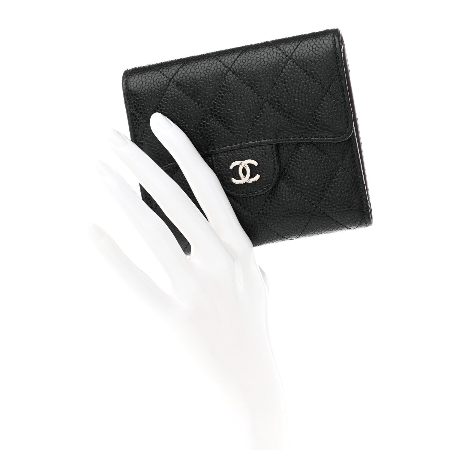 Chanel Caviar Quilted Compact Flap Wallet Black 2 of 11