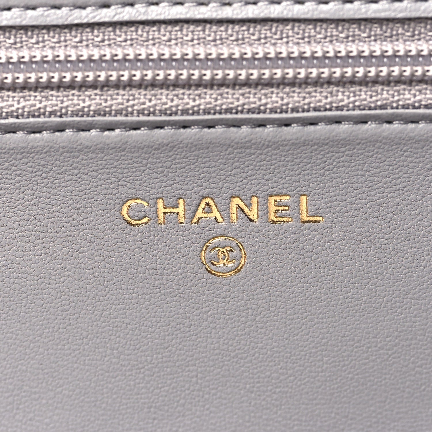 Chanel Lambskin Quilted CC Pearl Crush Wallet on Chain WOC Grey 6 of 11