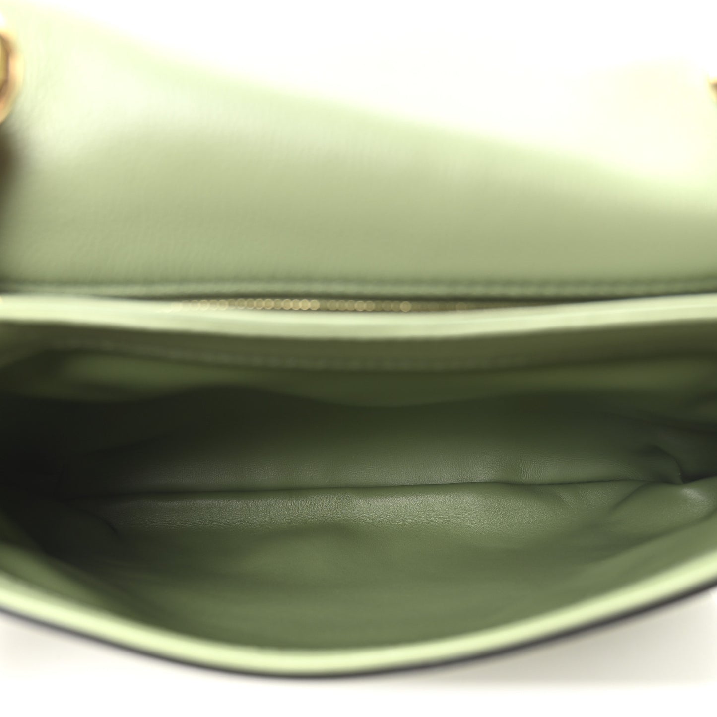Roxy Calfskin Web Medium Blondie Top Handle Shoulder Flap Bag Salamander Green