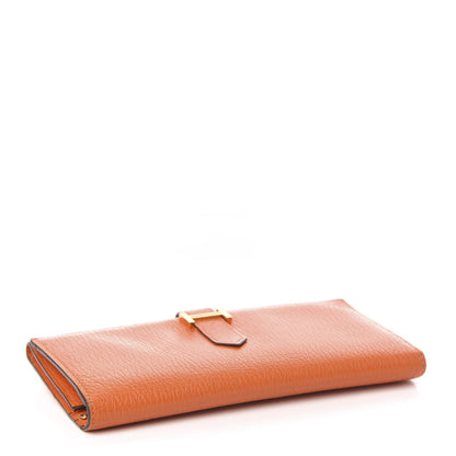 Hermes Chevre Mysore Bearn Gusset Wallet Orange 4 of 6