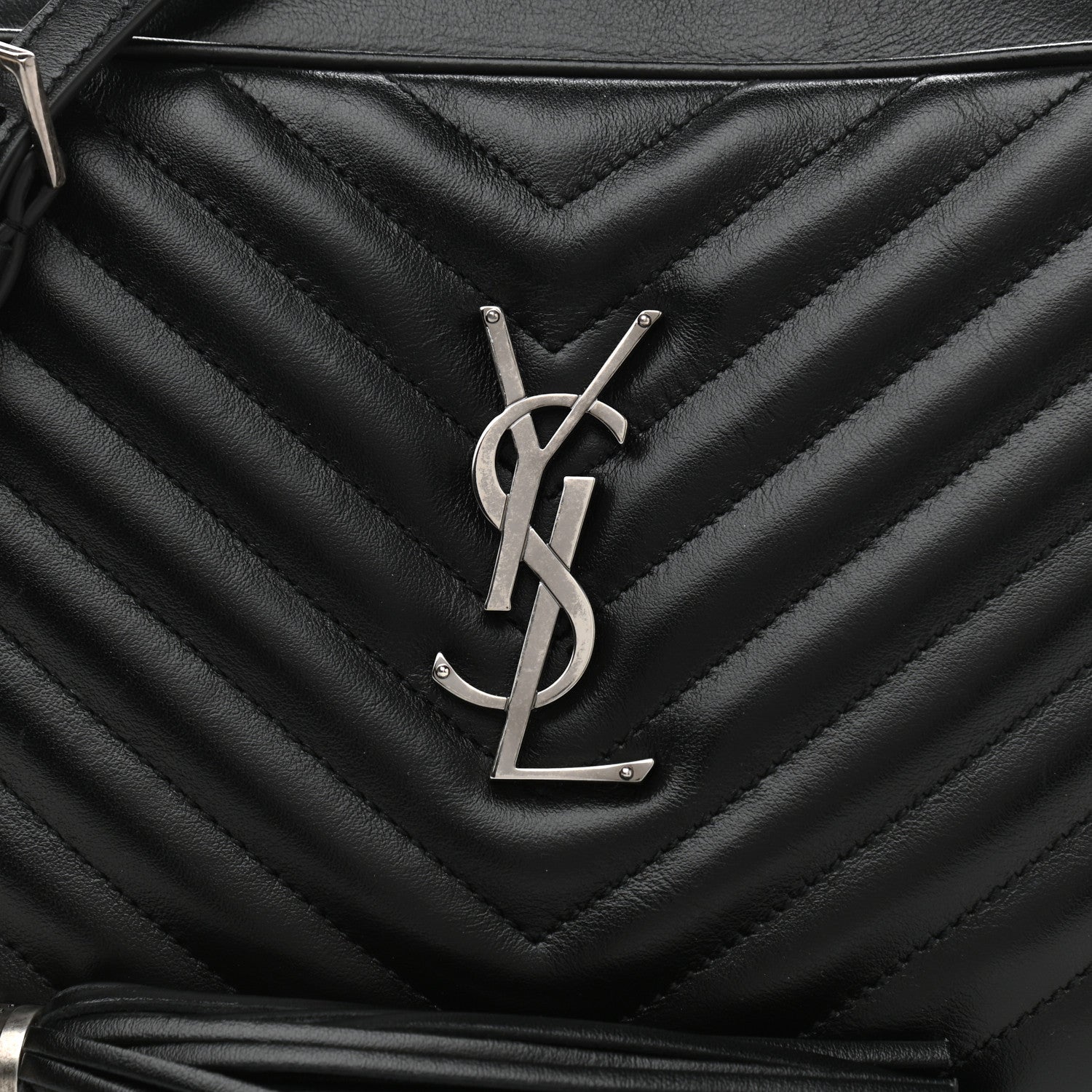 Saint Laurent Calfskin Matelasse Monogram Lou Camera Bag Black 8 of 10
