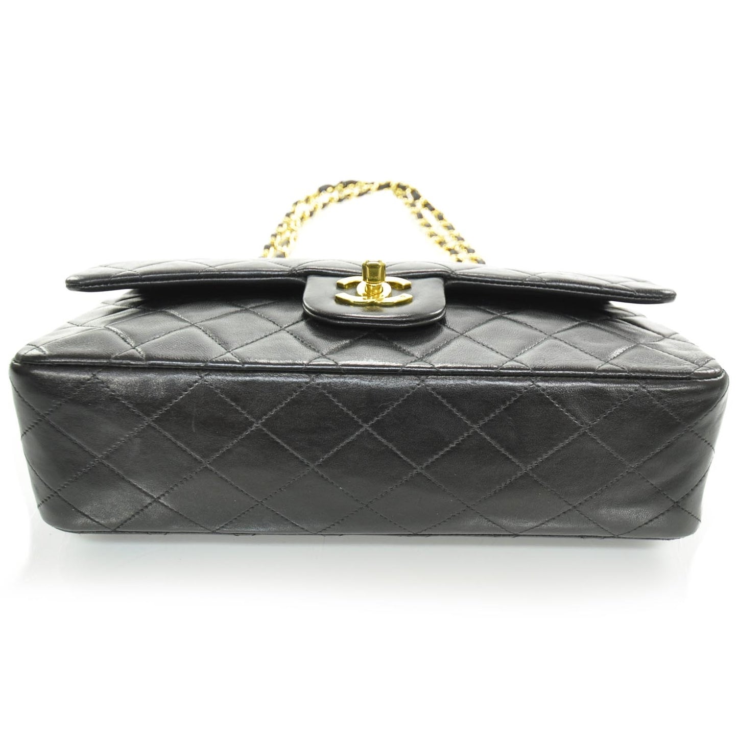 Lambskin Medium Double Flap Black