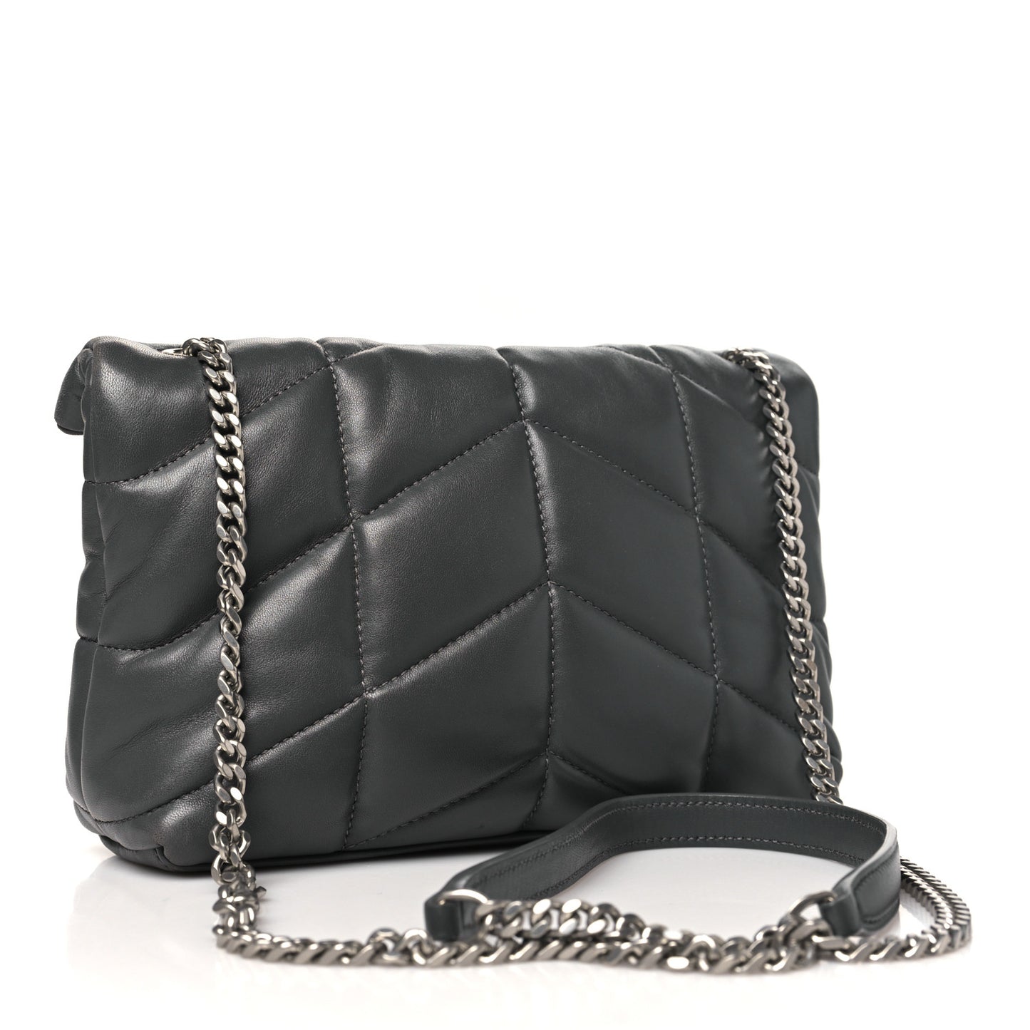 Lambskin Quilted Toy Loulou Puffer Monogram Chain Satchel Storm