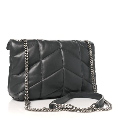 Saint Laurent Lambskin Quilted Toy Loulou Puffer Monogram Chain Satchel Storm 3 of 10