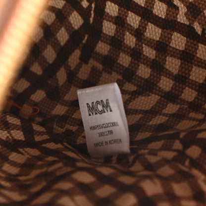 MCM Visetos Liz Shopper Tote Pouch Cognac 6 of 6