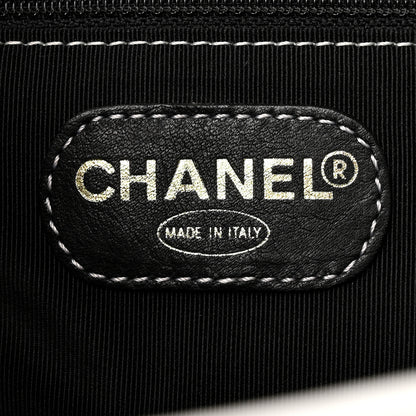 Chanel Calfskin Flap Shoulder Bag White Black 6 of 12