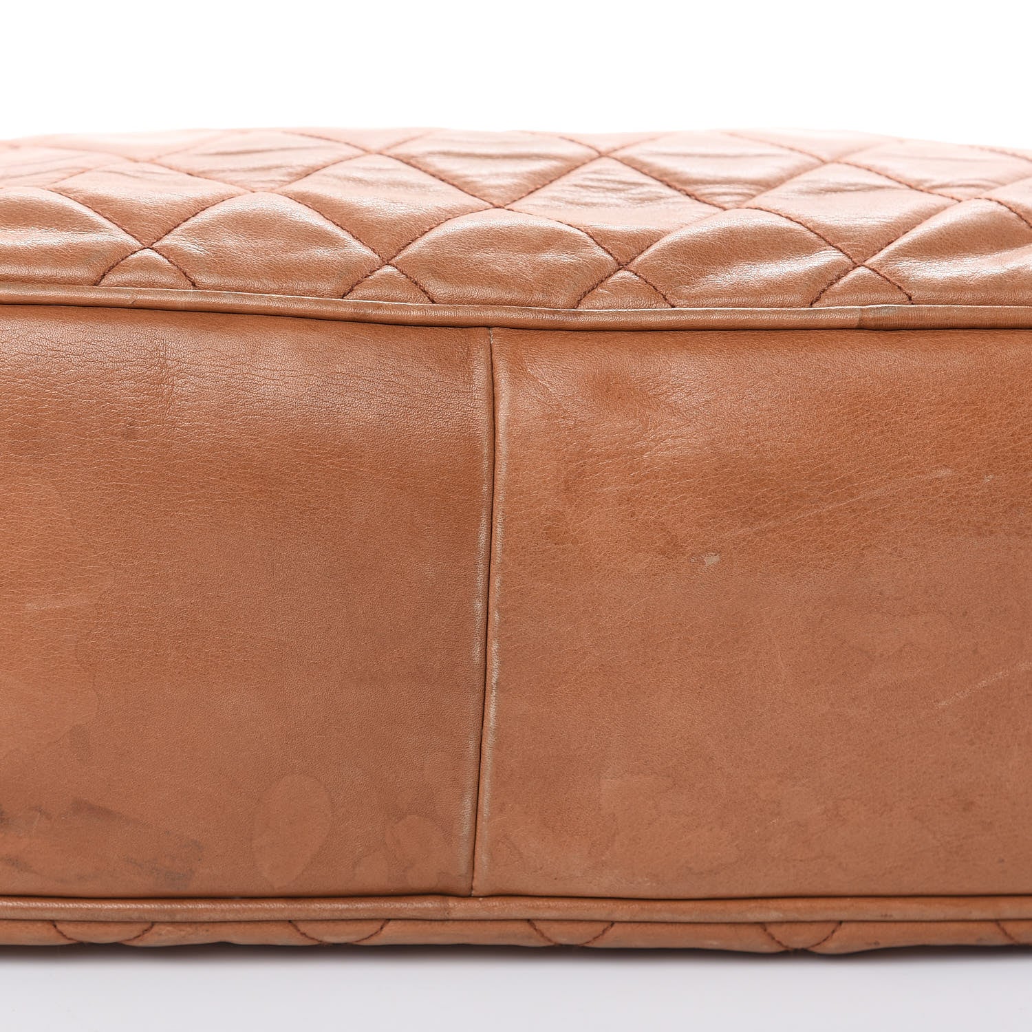 Chanel Lambskin Quilted Shopping Tote Brown 10 of 26