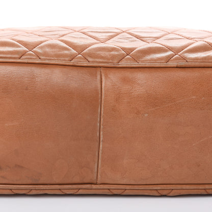 Chanel Lambskin Quilted Shopping Tote Brown 10 of 26