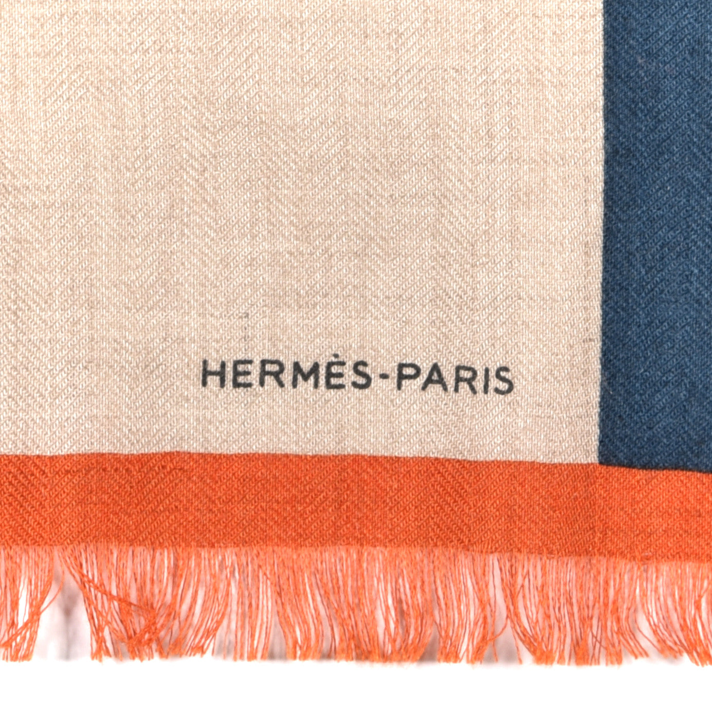 Cashmere Silk Cheval A La Couverture Rectangle Beige Naturel Orange