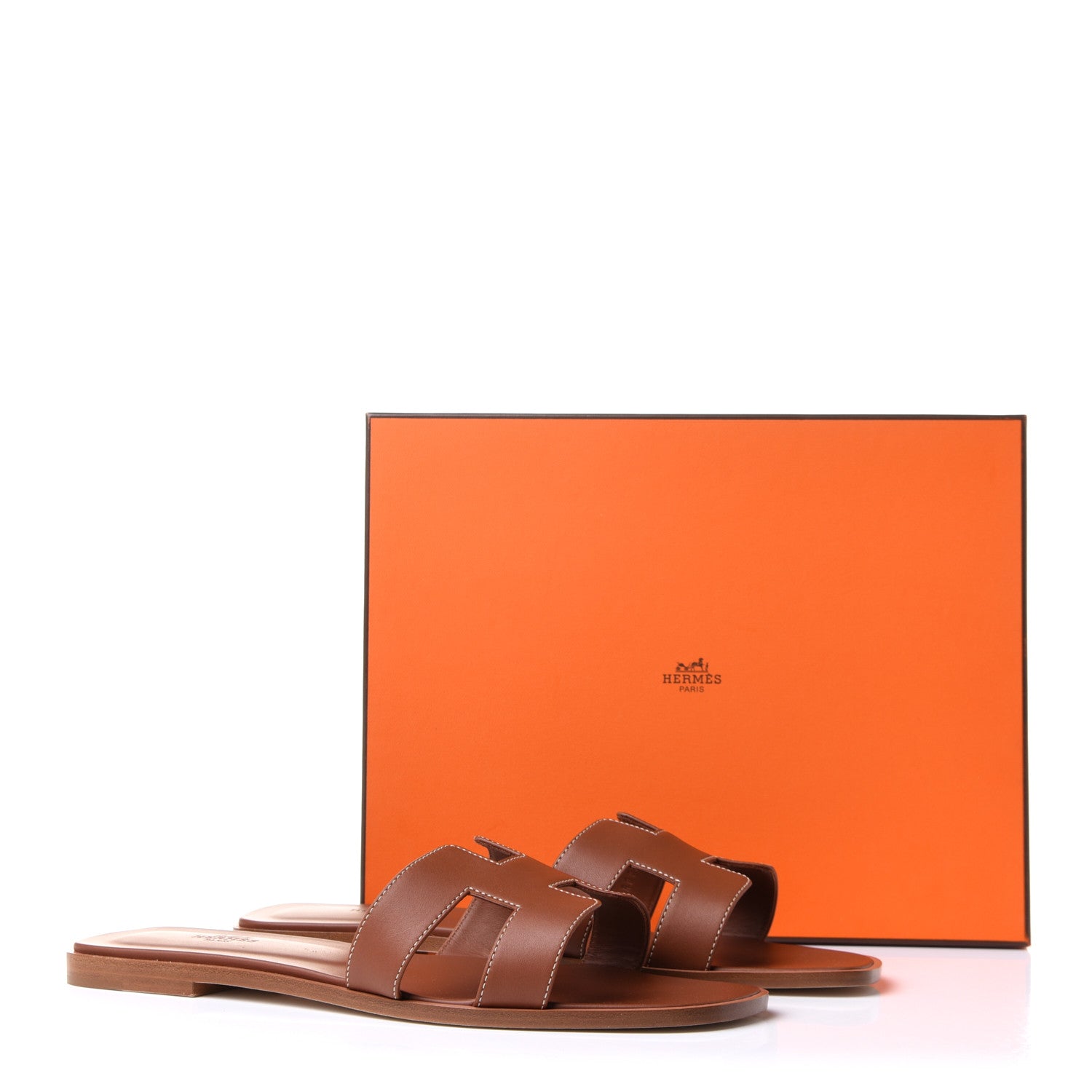 Hermes Box Calfskin Oran Sandals 42 Gold 9 of 9