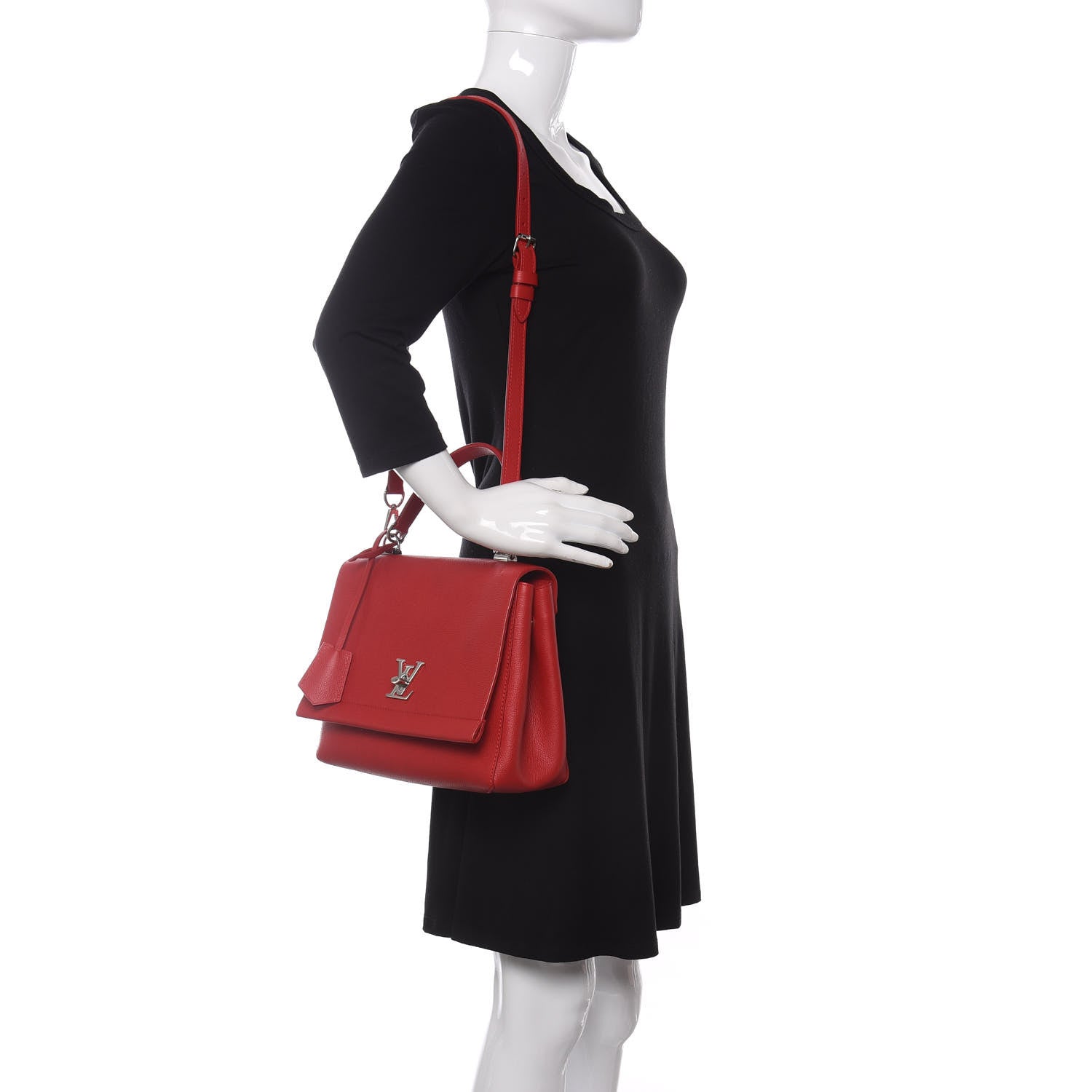 Louis Vuitton Soft Calfskin Lockme II Top Handle Rubis 2 of 11