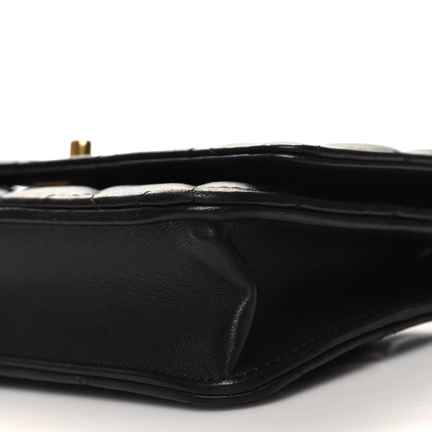 Lambskin Quilted Sweet Camellia Wallet On Chain WOC Black