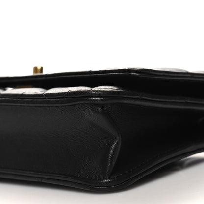 Chanel Lambskin Quilted Sweet Camellia Wallet On Chain WOC Black 11 of 12