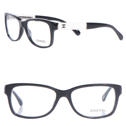 Chanel Acetate CC Eyeglasses Frames Black White 1 of 6