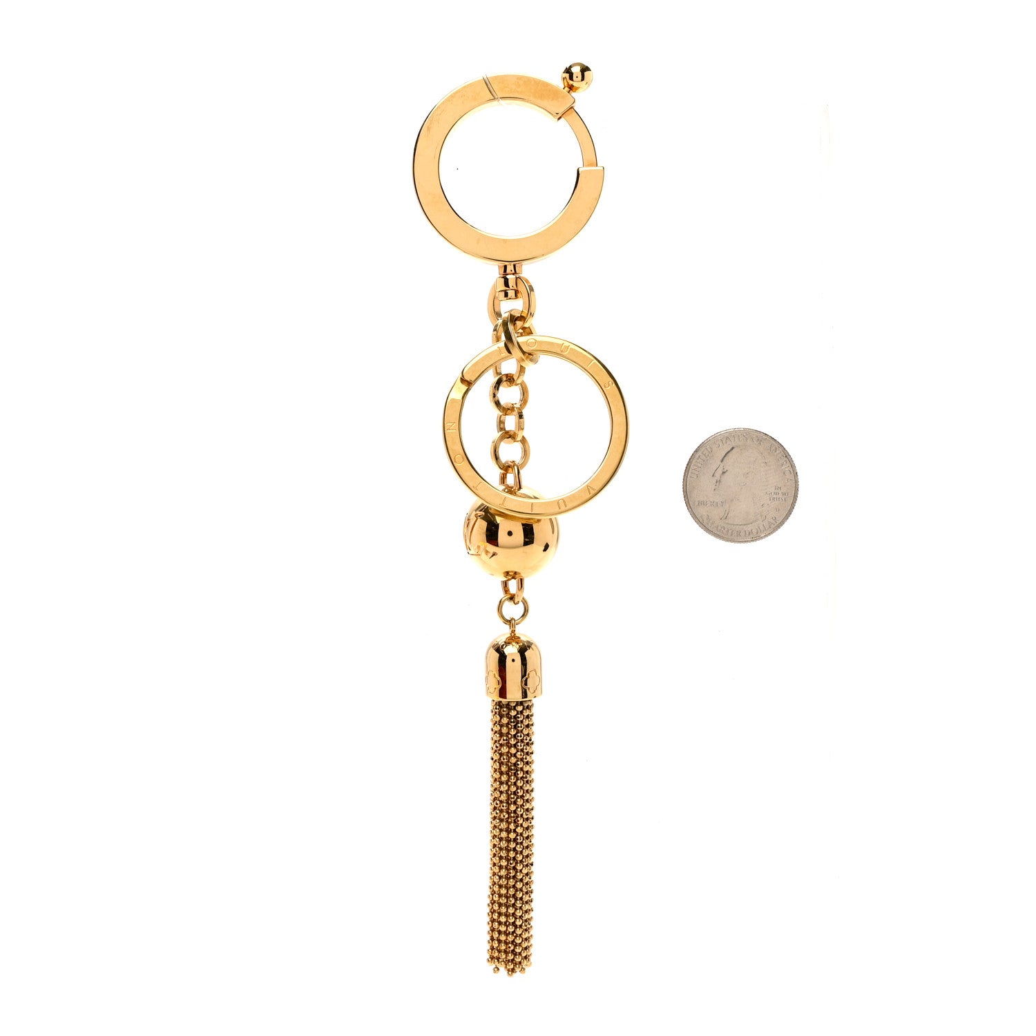Louis Vuitton Goldtone Swing Key Holder and Bag Charm 2 of 3