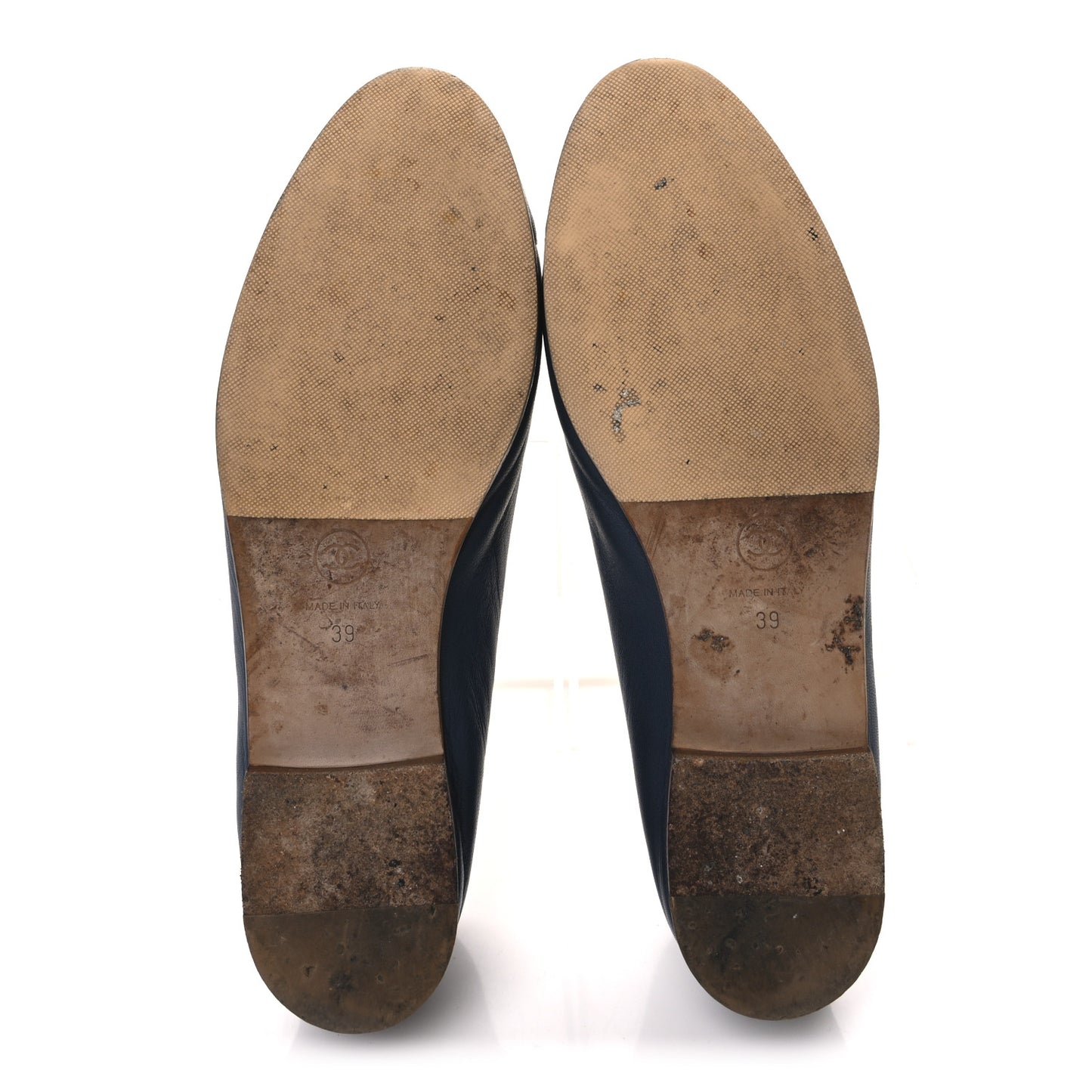 Lambskin CC Cap Toe Ballerina Flats 39 Blue