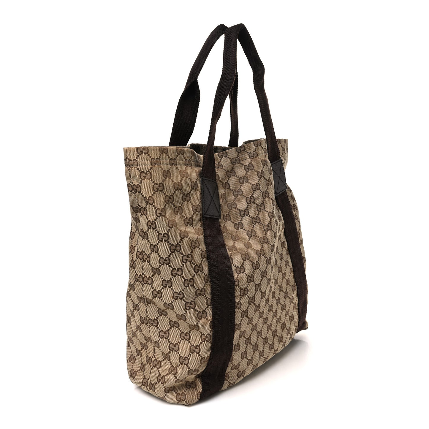GG Monogram Medium Handle Vertical Tote Bag Dark Brown