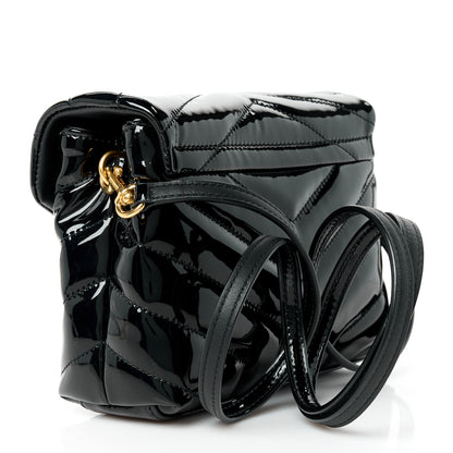 Saint Laurent Patent Y Quilted Monogram Toy Loulou Crossbody Bag Black 3 of 11