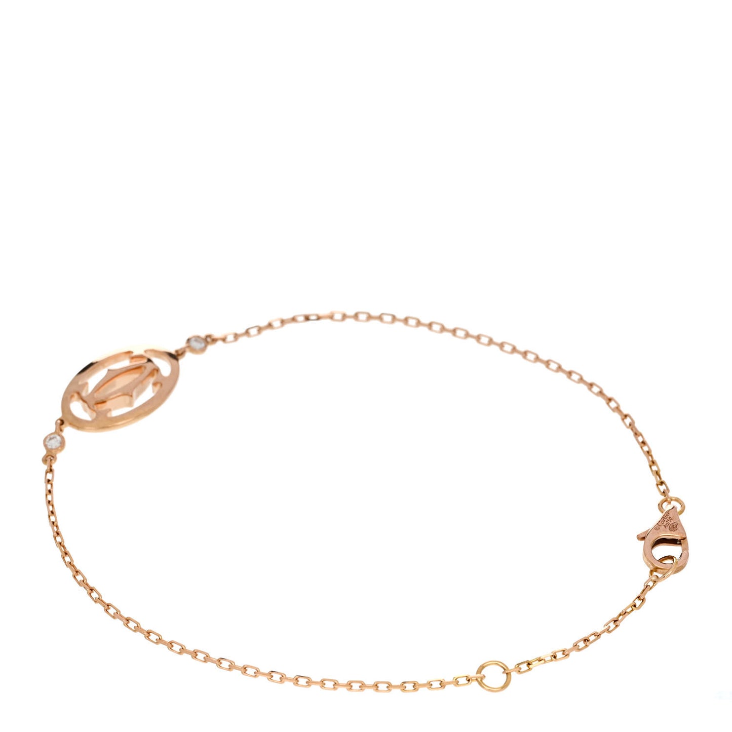 18K Pink Gold Diamond Logo De Cartier Bracelet