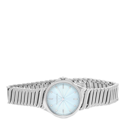 Tiffany Stainless Steel Diamond 28mm Metro 2-Hand Quartz Watch Ice Blue 2 of 5