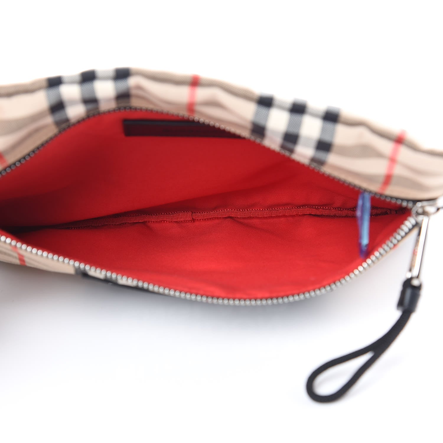 Burberry Nylon Vintage Check Logo Print Portrait Pouch Archive Beige 5 of 7