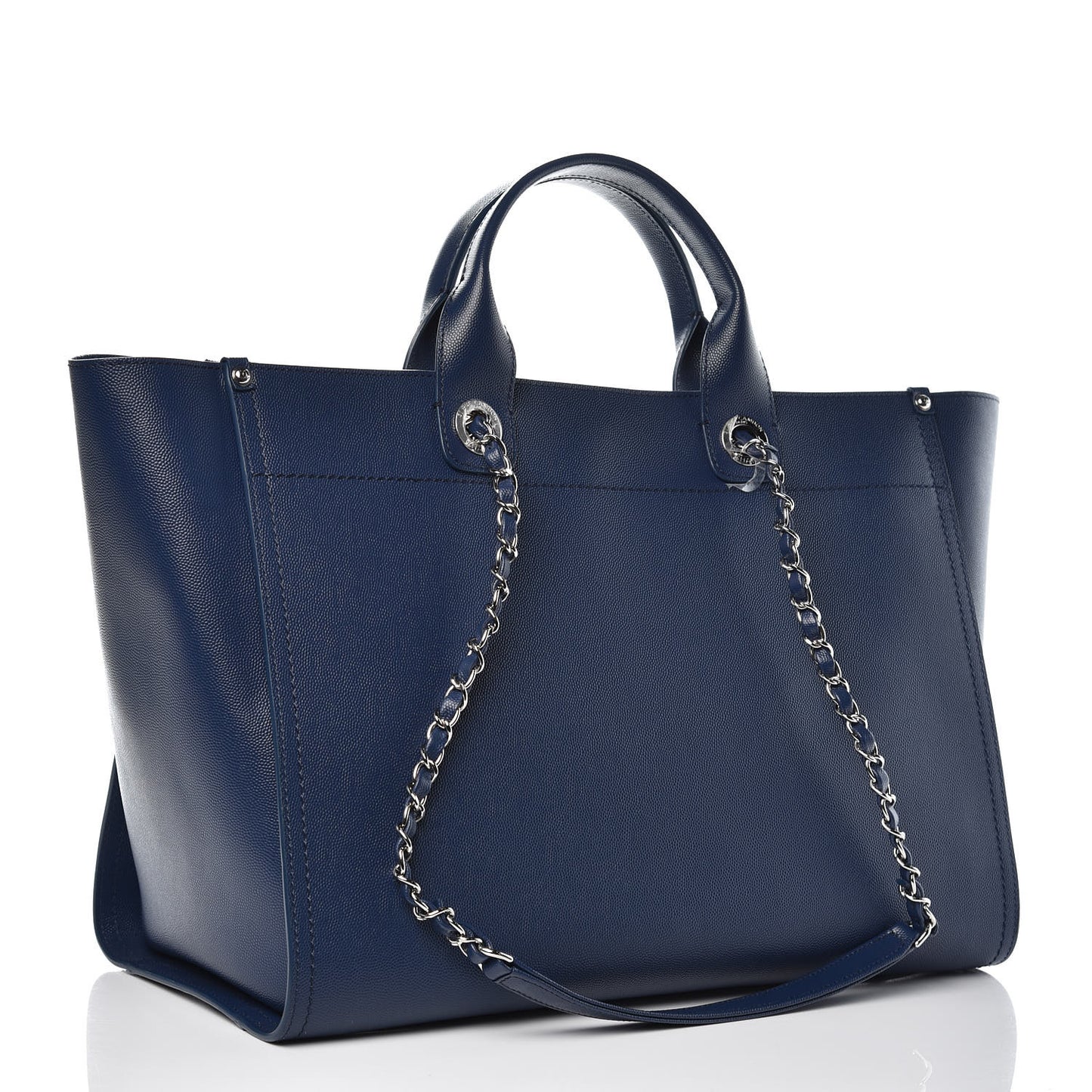 Caviar Medium Studded Deauville Tote Blue