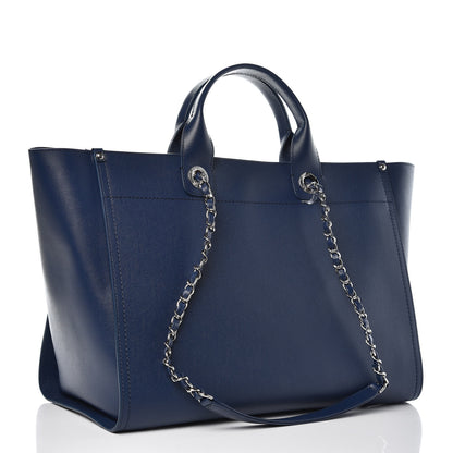 Chanel Caviar Medium Studded Deauville Tote Blue 3 of 8