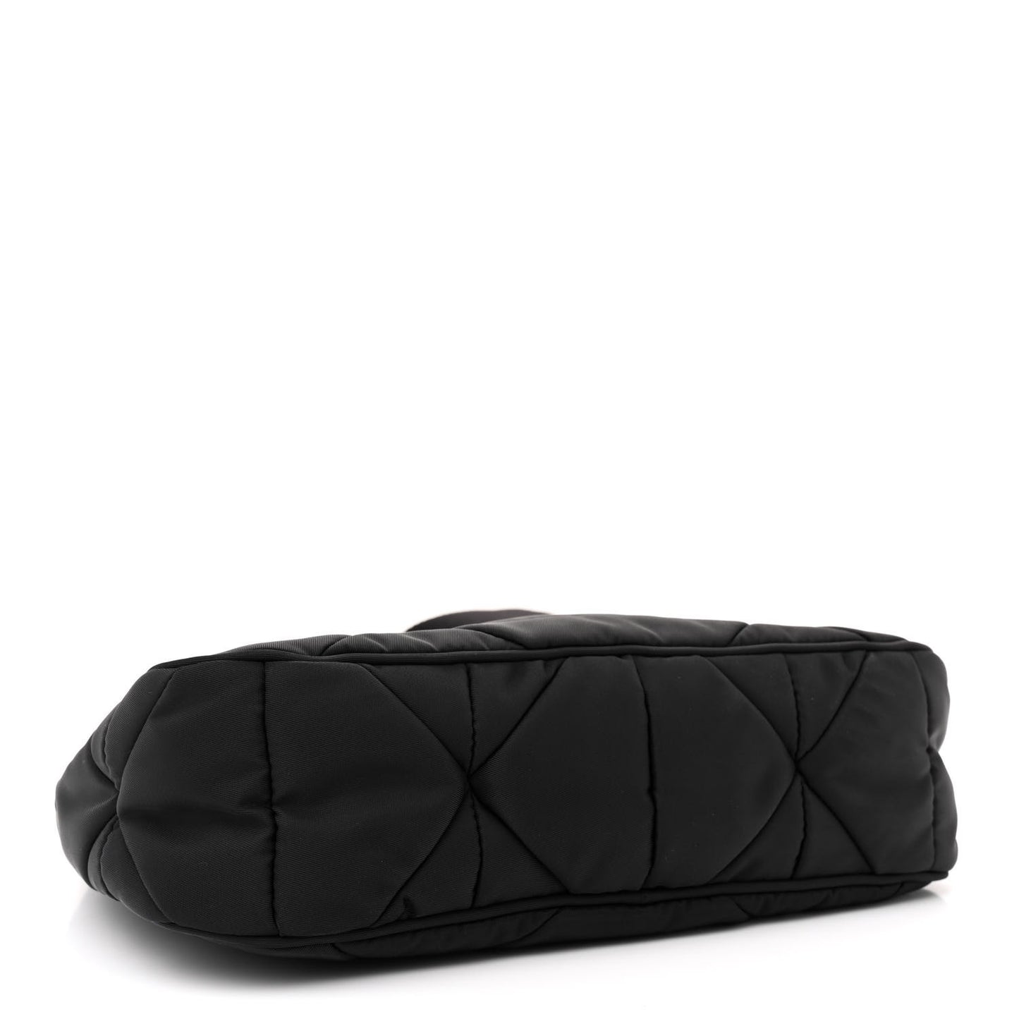 Re-Nylon Triangle Padded Patchwork Shoulder Bag Black