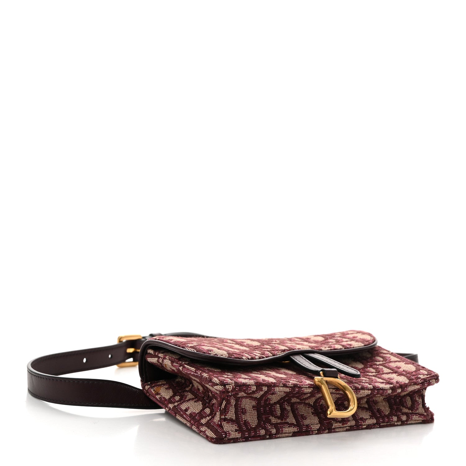 Christian Dior Oblique Saddle Belt Bag Bordeaux 4 of 12