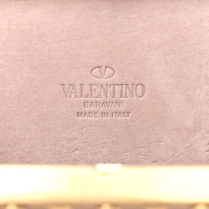 Valentino Garavani Metallic Plexiglass Rockstud Rolling Minaudiere Clutch Gold 5 of 7