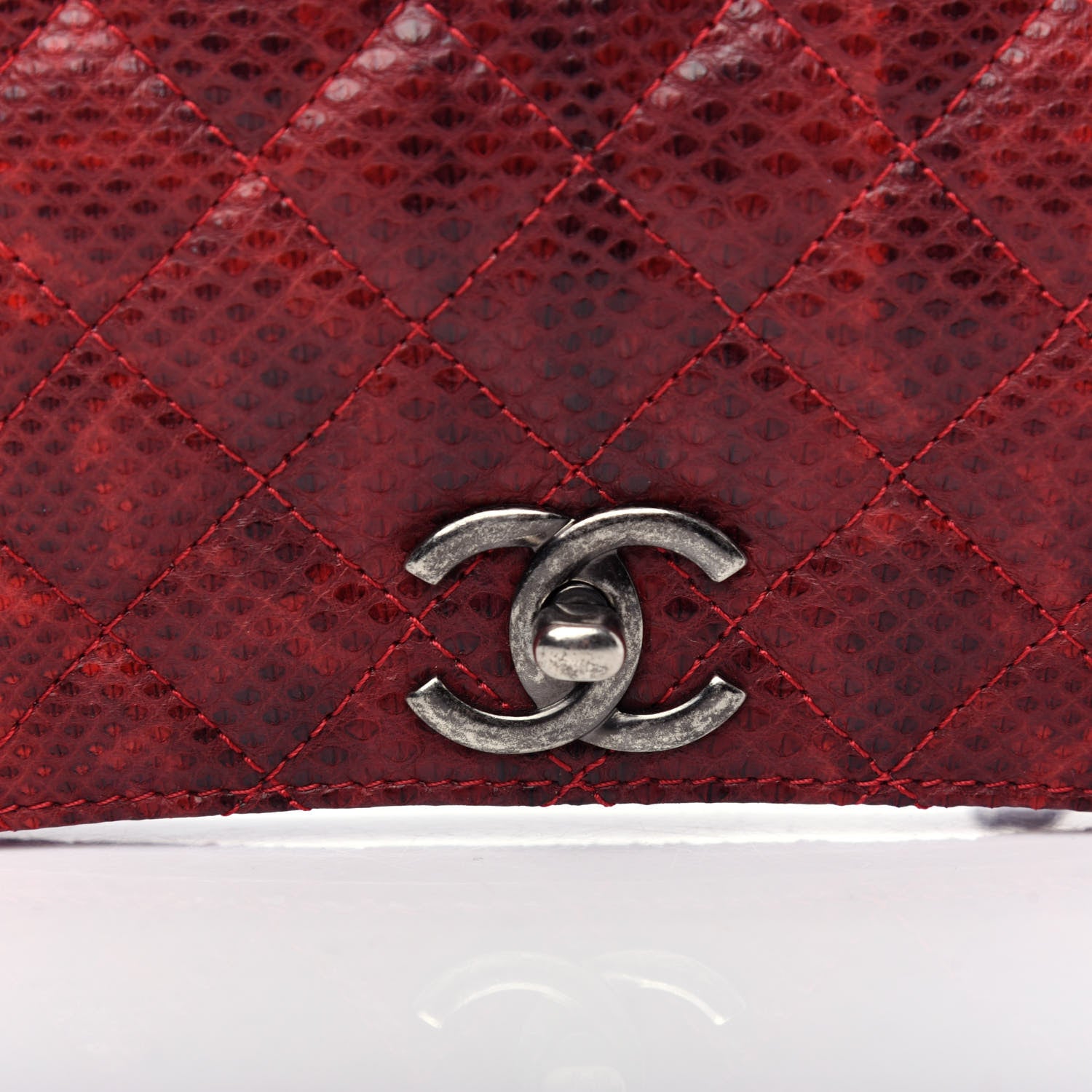 Chanel Karung Quilted Clutch Flap Red 12 of 13