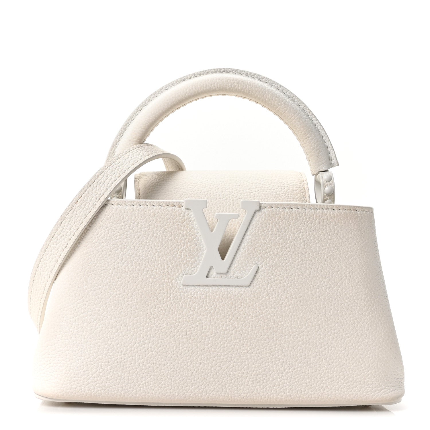 Louis Vuitton Taurillon Capucines East West Mini Optic White 1 of 8