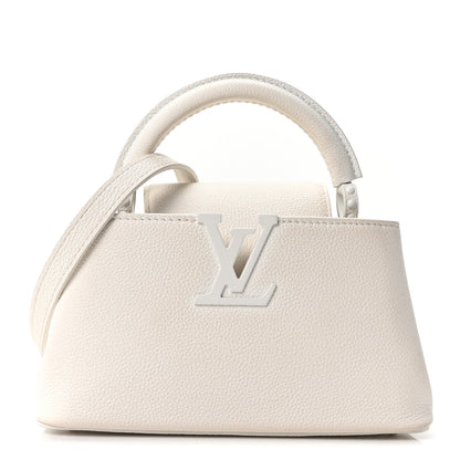 Louis Vuitton Taurillon Capucines East West Mini Optic White 1 of 8