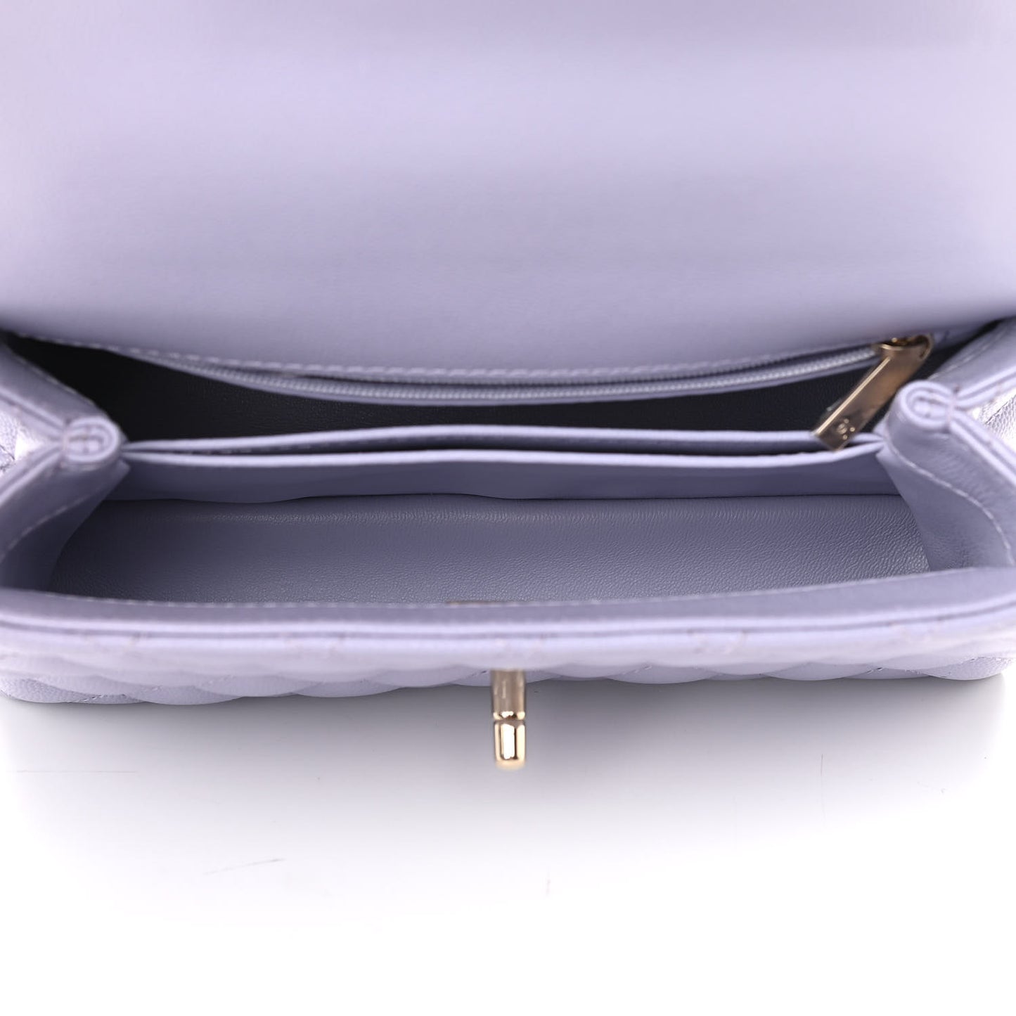 Caviar Quilted Mini Coco Handle Flap Light Purple