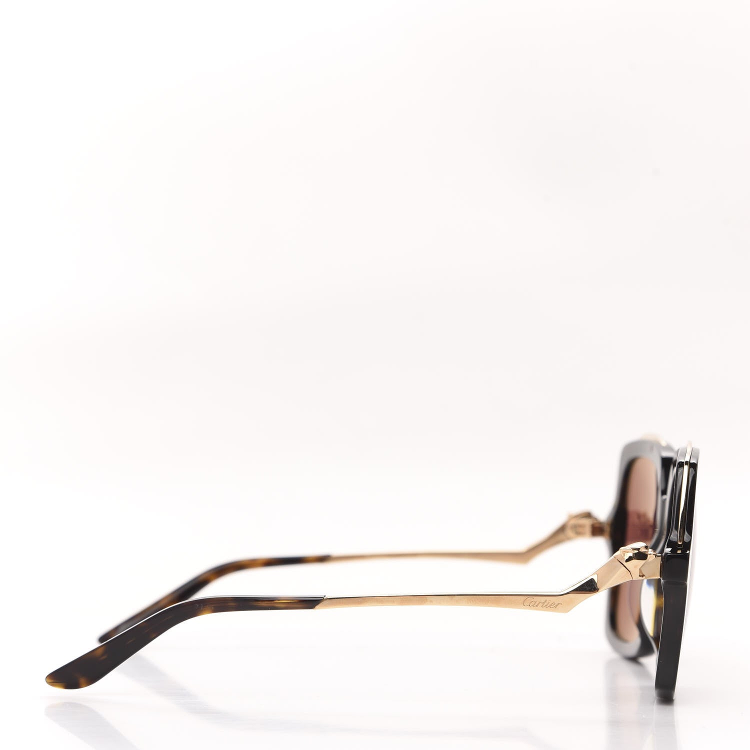 Cartier Metal Panthère de Square Sunglasses CT0117S Tortoise 3 of 8