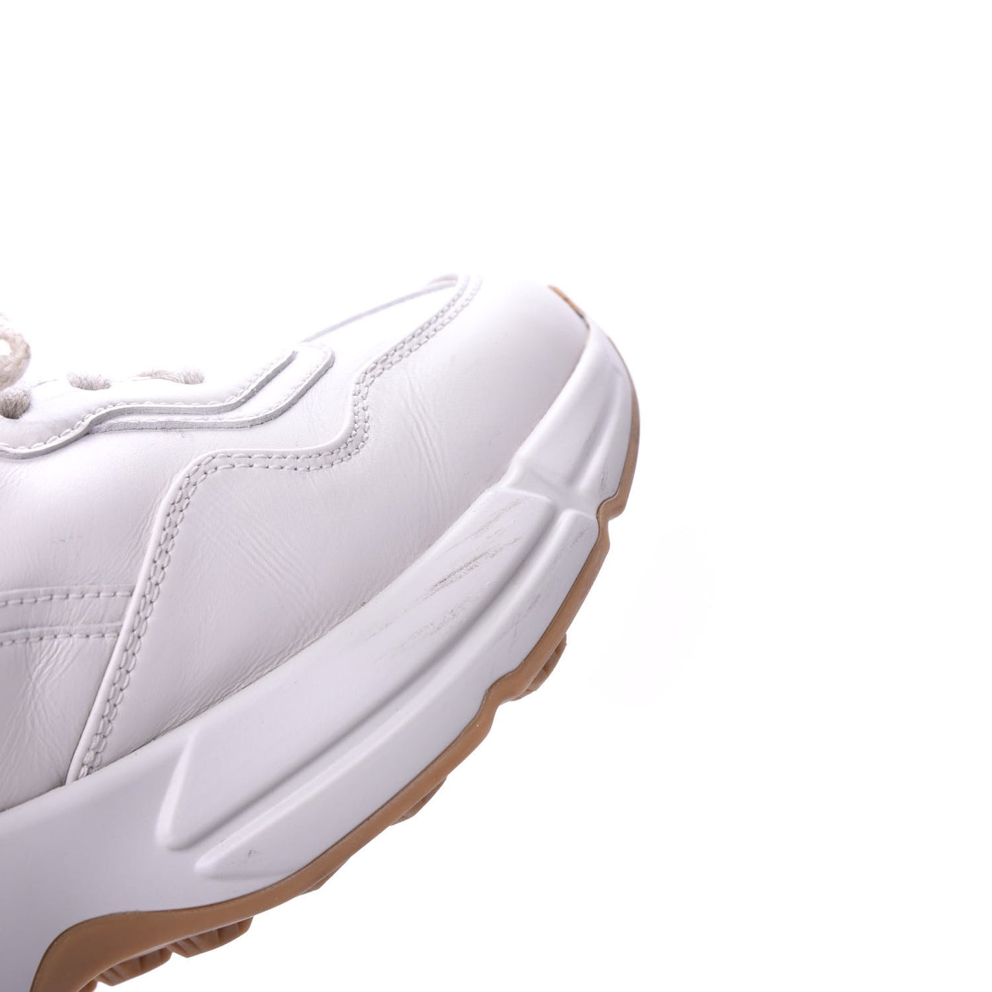 Calfskin Interlocking G Heart Rhyton Sneakers 35 Mystic White