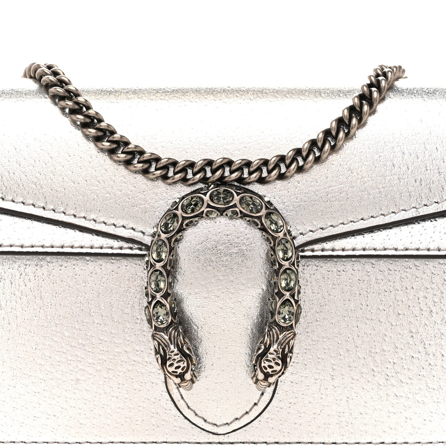 Metallic Calfskin Super Mini Dionysus Shoulder Bag Silver