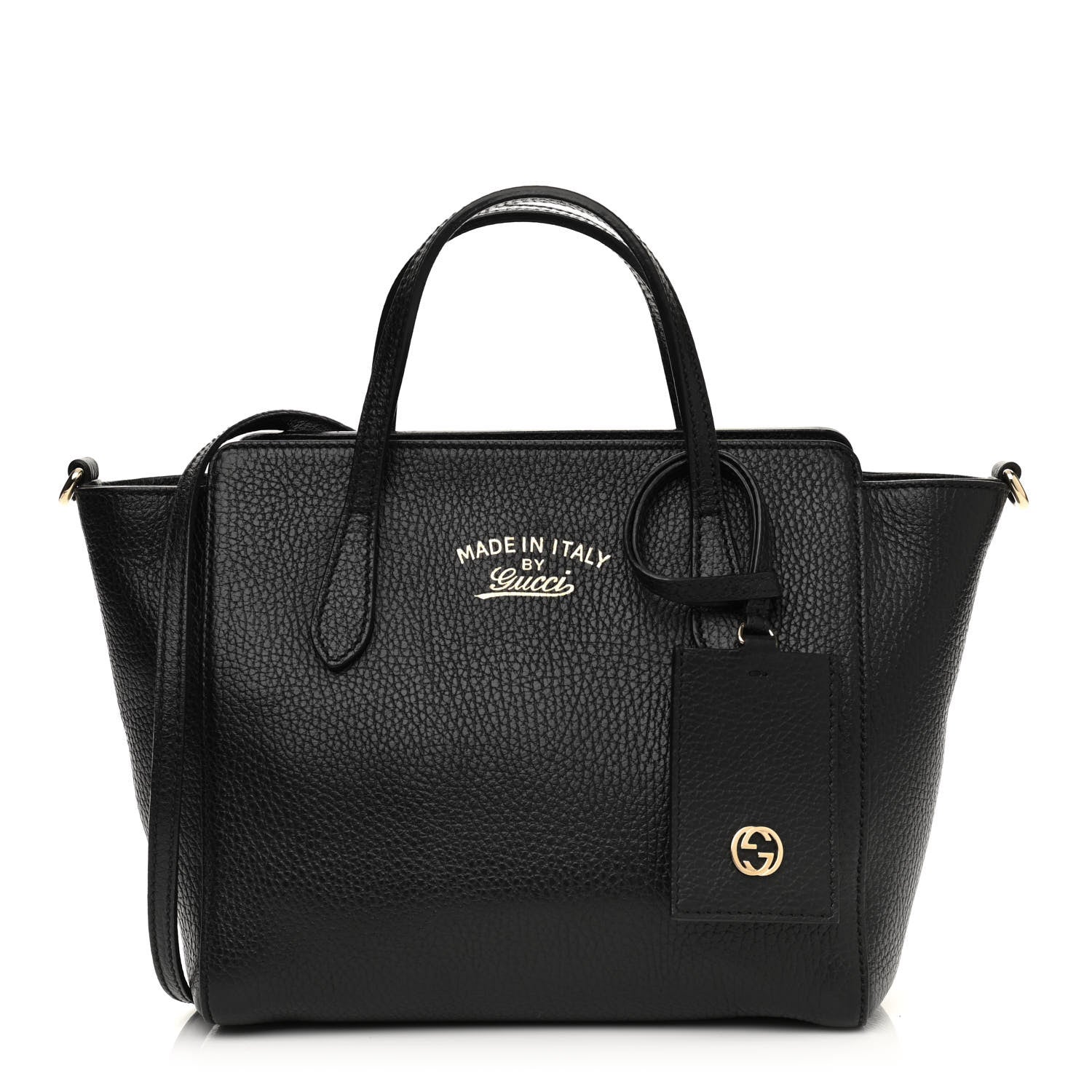 Gucci Dollar Calfskin Mini Swing Top Handle Bag Black 1 of 9