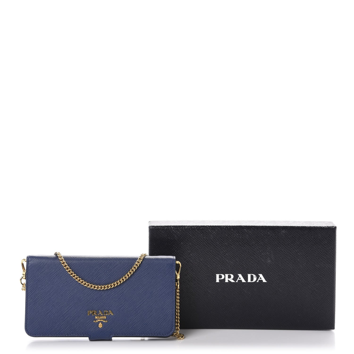 Prada Saffiano Metal iPhone 7 Case Crossbody Wallet Bluette 10 of 10