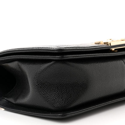Chanel Caviar Chevron Quilted Medium Boy Flap Black 9 of 12