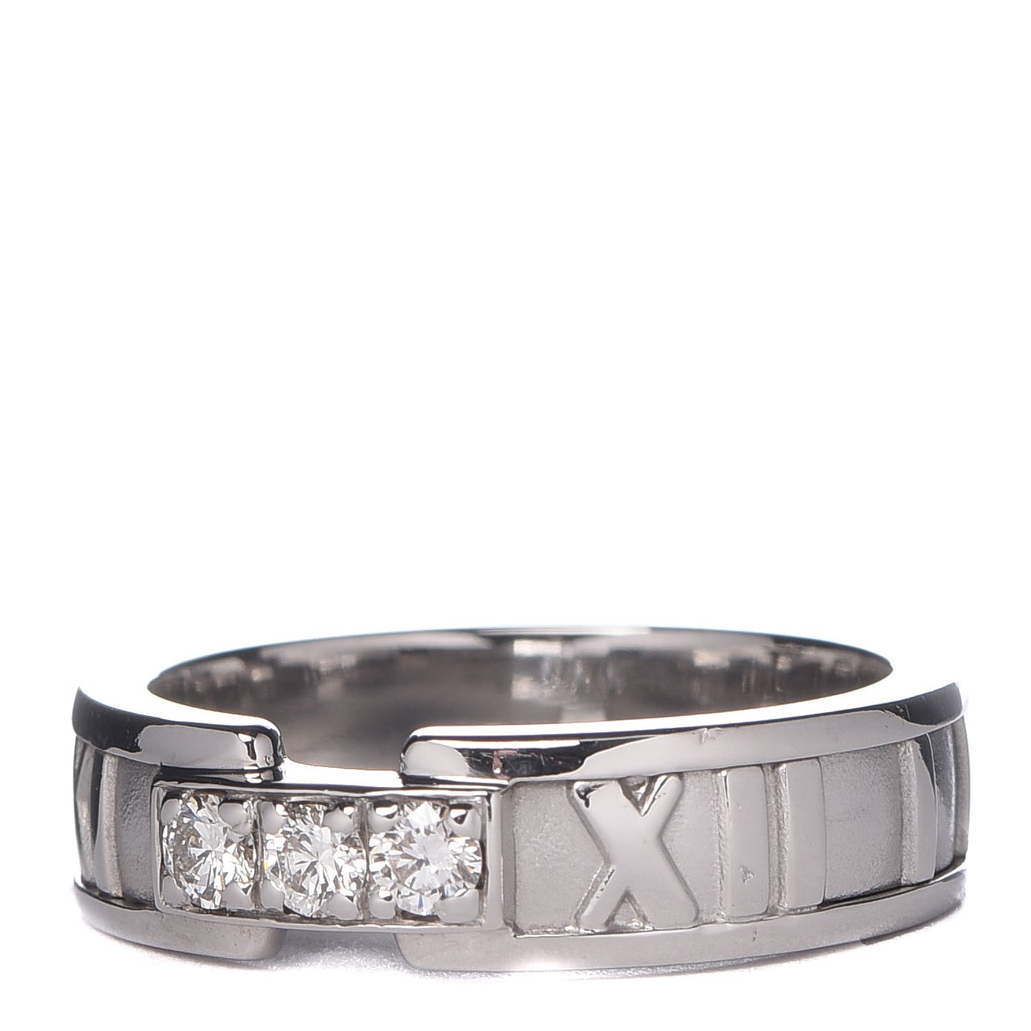 18K White Gold Diamond Atlas Ring 52 6