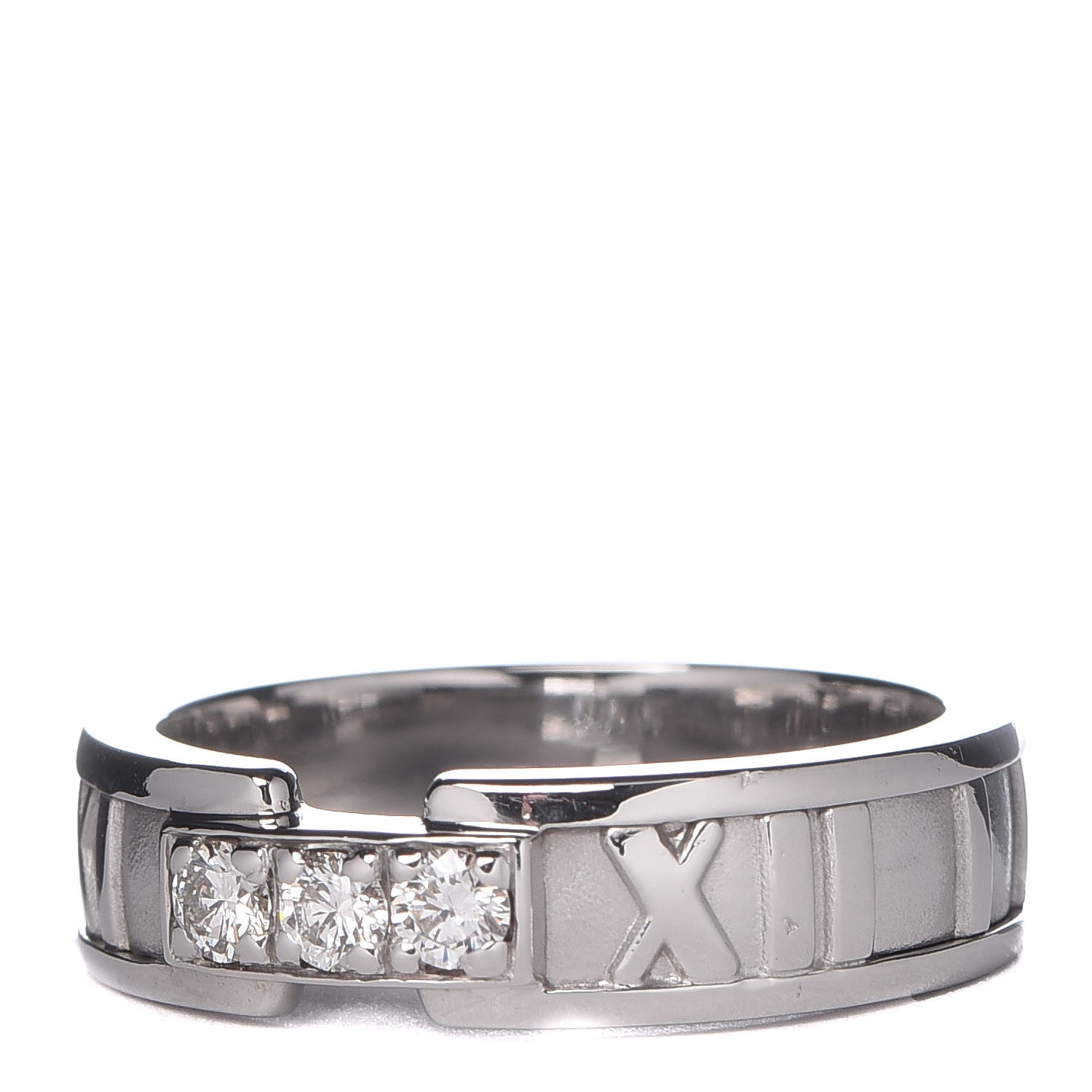 Tiffany 18K White Gold Diamond Atlas Ring 52 6 3 of 6