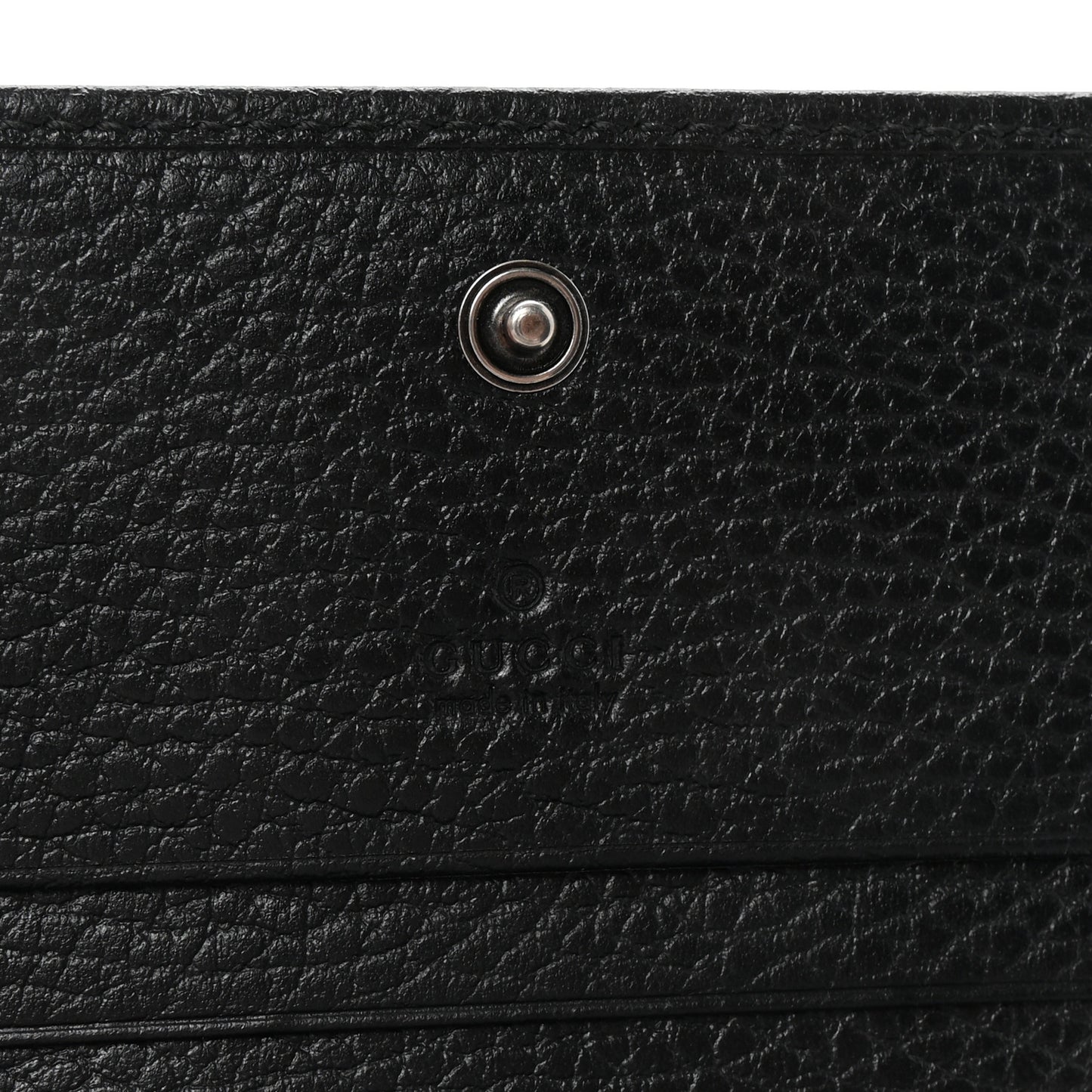 Dollar Calfskin Enamel Monochrome GG Marmont Card Case Black