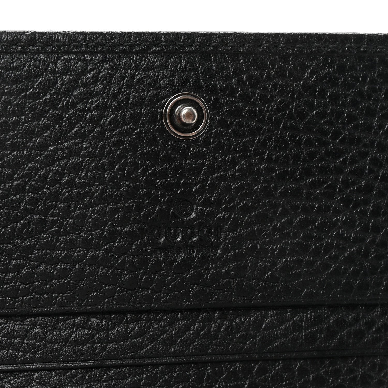 Gucci Dollar Calfskin Enamel Monochrome GG Marmont Card Case Black 6 of 7