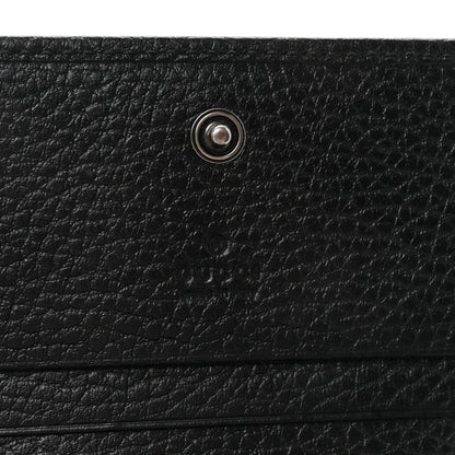 Gucci Dollar Calfskin Enamel Monochrome GG Marmont Card Case Black 6 of 7