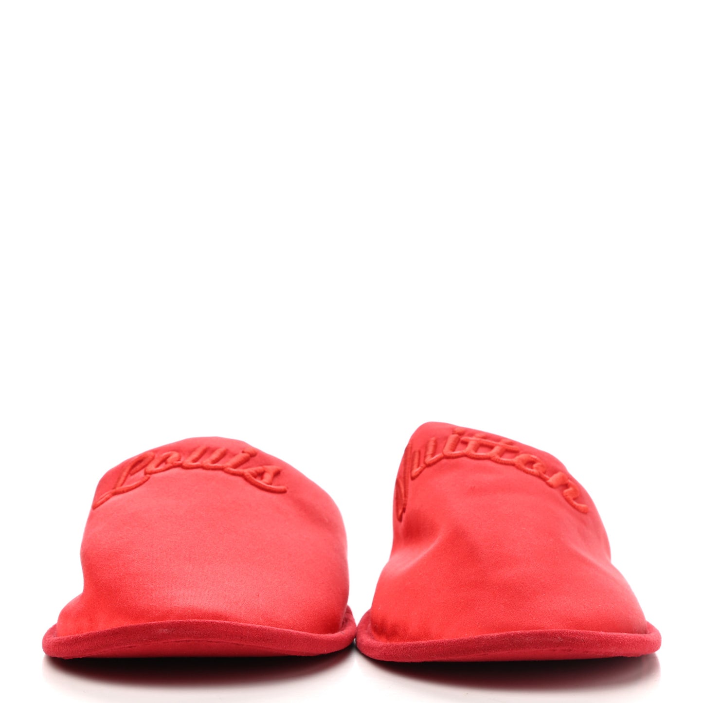Satin LV Suite Flat Mule 38-39 Red