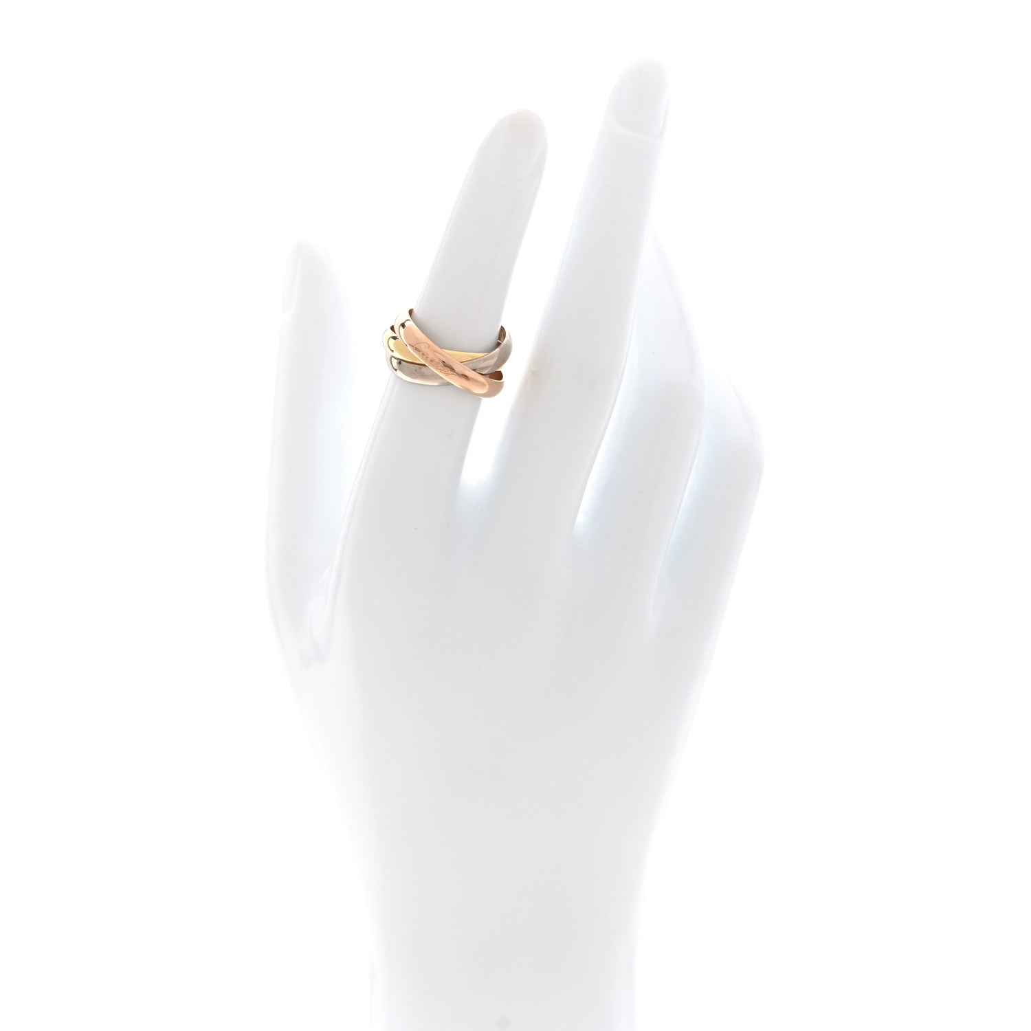 Cartier 18K Pink Yellow White Gold Classic Trinity Ring 52 6 2 of 5