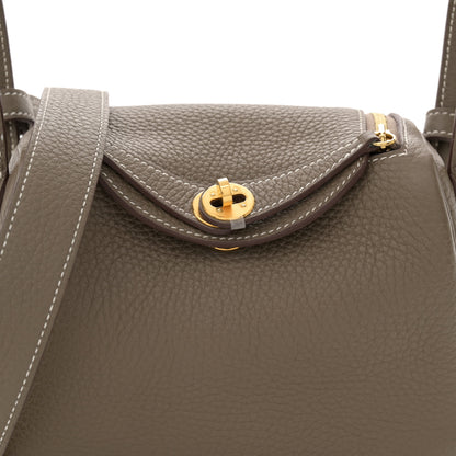 Hermes Taurillon Clemence Mini Lindy 20 Etoupe 8 of 11