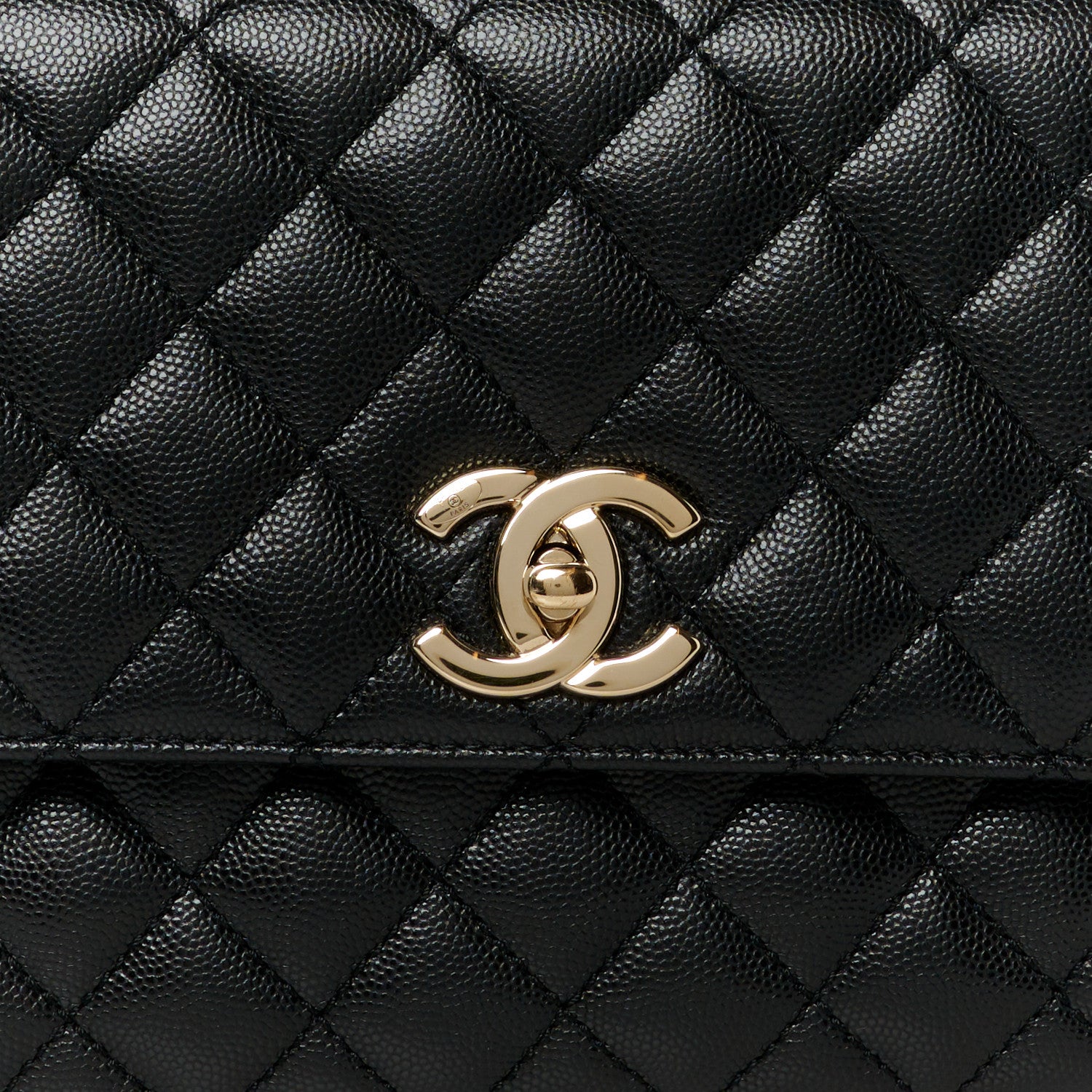 Chanel Caviar Lizard Embossed Quilted Small Coco Handle Flap Black 9 of 12